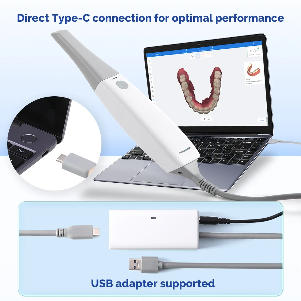 Azdent Dental skaner wewnątrzustny Dental skaner 3D cyfrowy wycisk skaner jamy ustnej CAD/CAM obrazowanie darmowe oprogramowanie narzędzia stomatologiczne