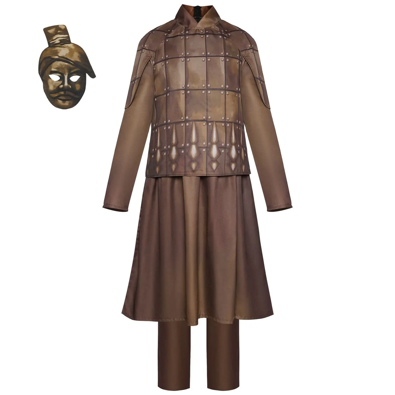 

Hallowmas Qin Shi Huang Terra-Cotta Warriors Cosplay Costume Printed Pattern Lightweight Clothing Stage Performance