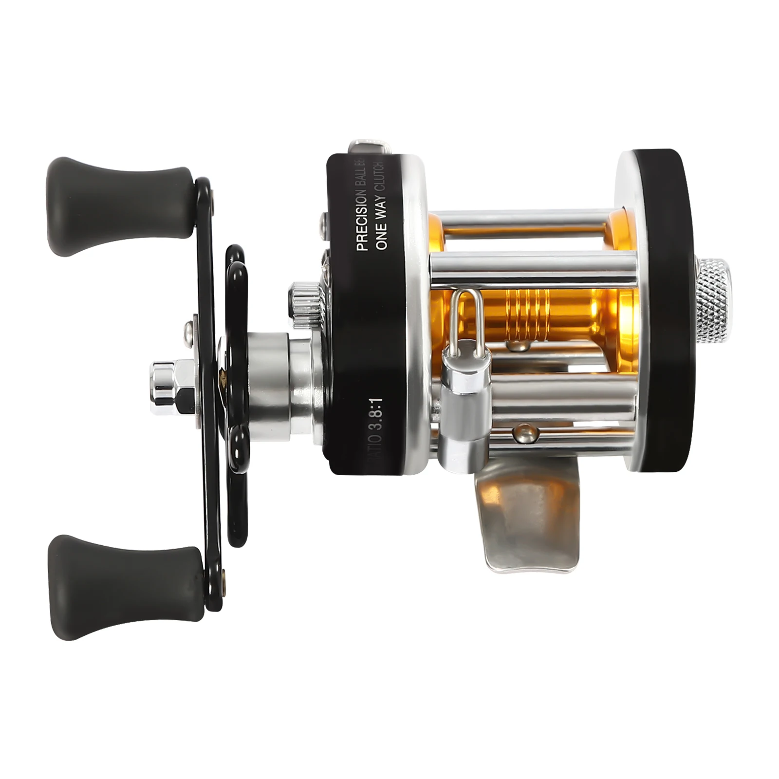 Conventional Reel Round Baitcasting Reel for Catfish Baitcasting Fishing Reel Black