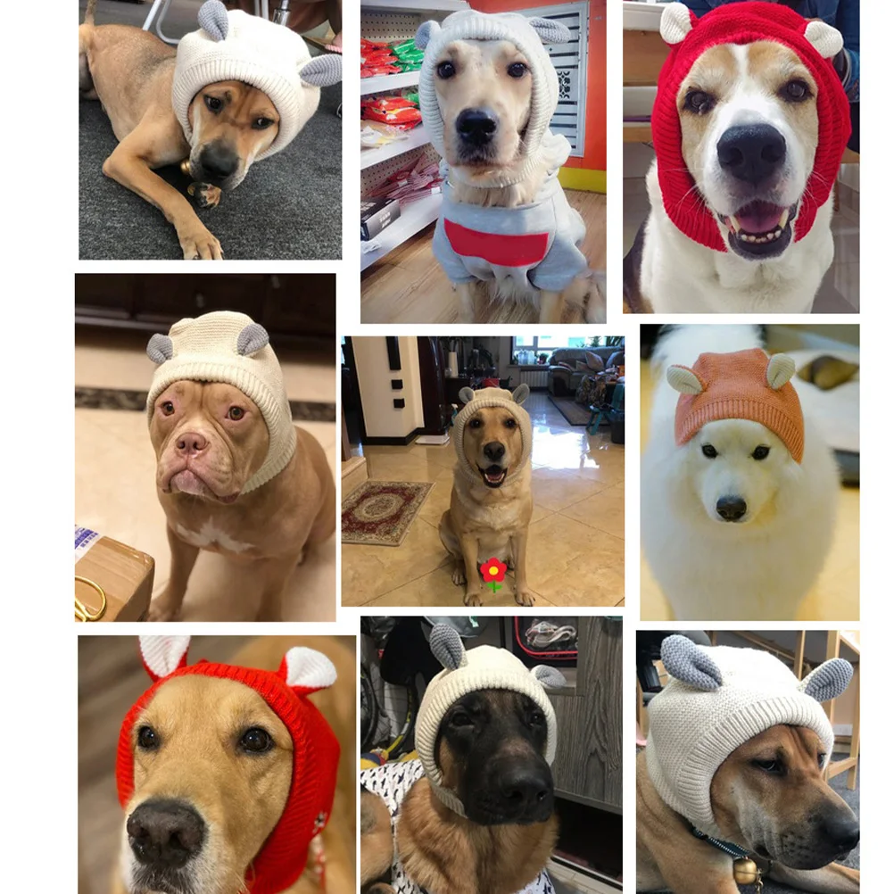

Pet Rabbit Ear Warm Hat Knitted Dress Up Costume Headgear Winter Accessories Ears