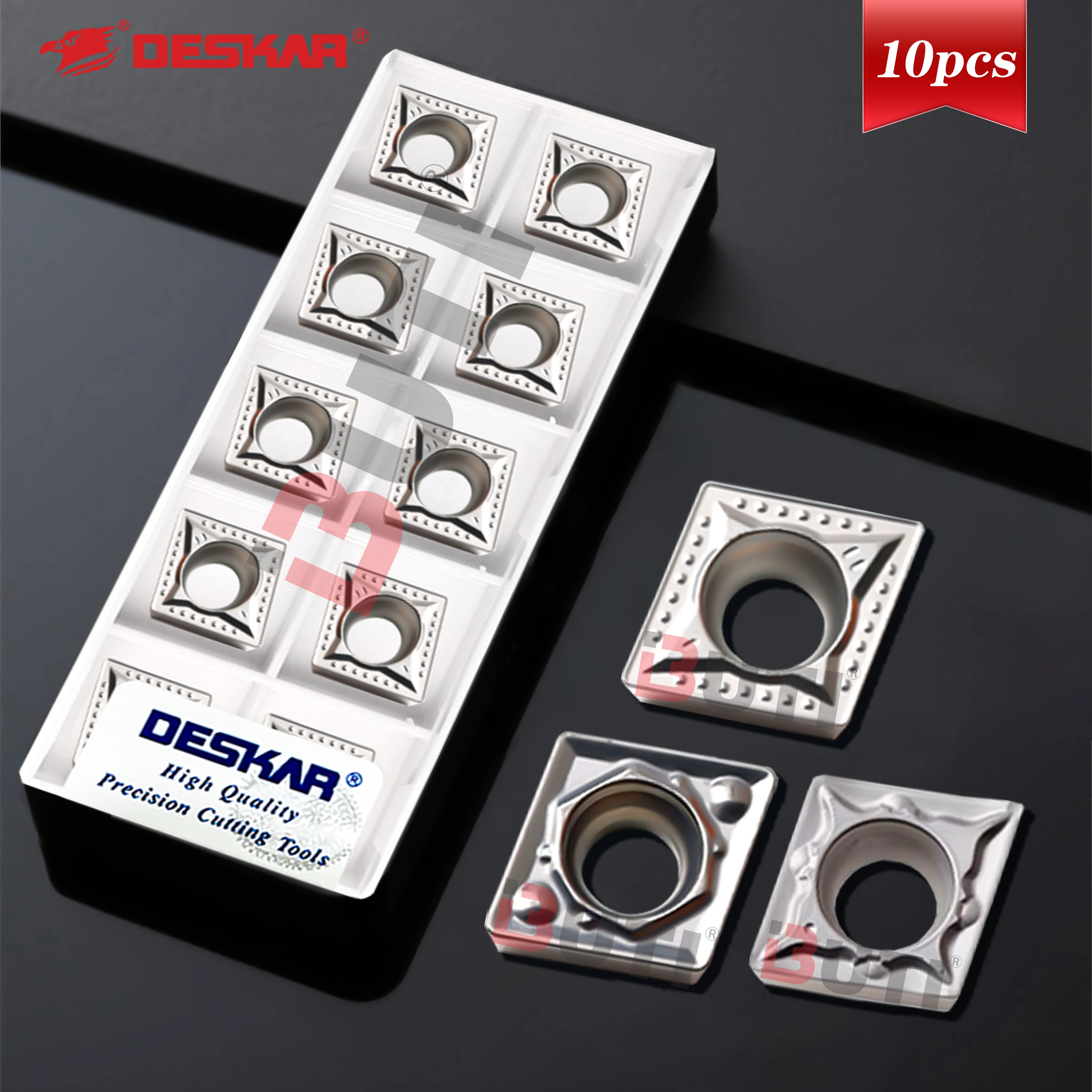 

Твердосплавная токарная пластина CCMT060204CCMT09T304-FG/MT/PS DESKAR ромбовидной формы для точного токарно-расточного обработания стали, керамический режущий инструмент