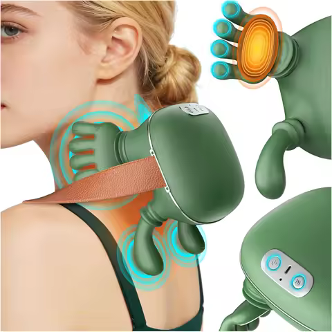 Massageador sem fio para pescoço e costas com calor, massagem Shiatsu 4D com amassamento profundo para ombro, cervical e trapézio.