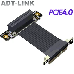 Dual 90 Degree PCIe 4.0 X4 Male To Female Extension Cable 4x PCI Express Gen4 Motherboard Graphics SSD Extender Riser Card Cable