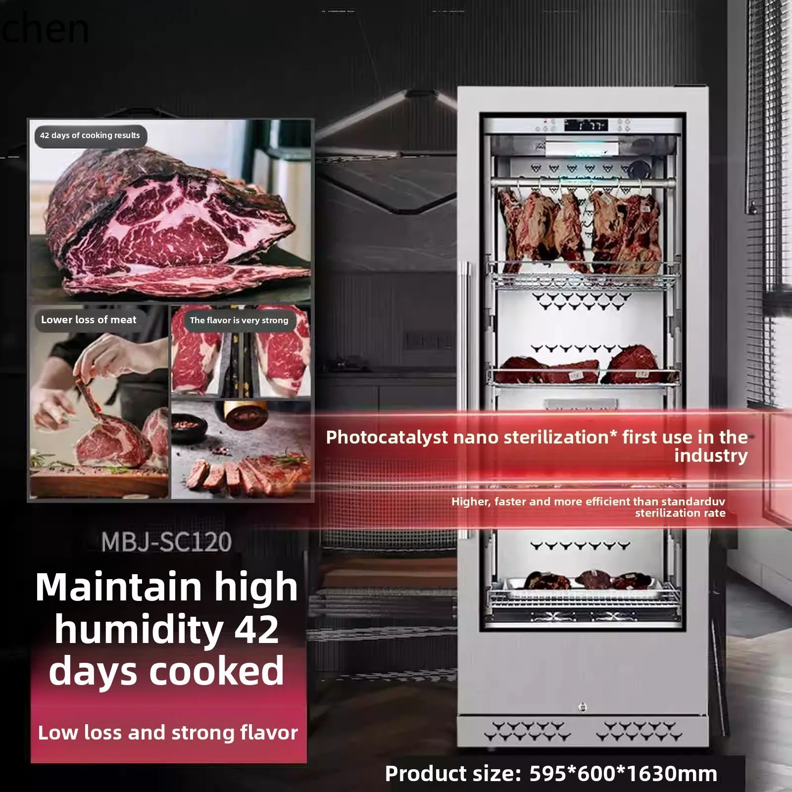 ZML armadio per prosciutto commerciale con vetrina per scarico acido di manzo per ristorante umido e secco