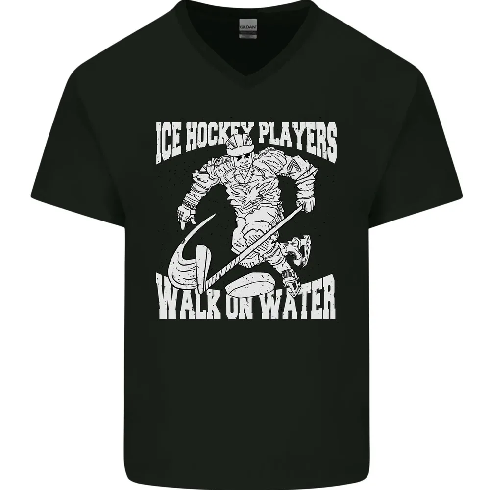 

Ice Hockey Players Walk On Water Mens Women Summer Tees Cotton T-Shirt Anime Graphic