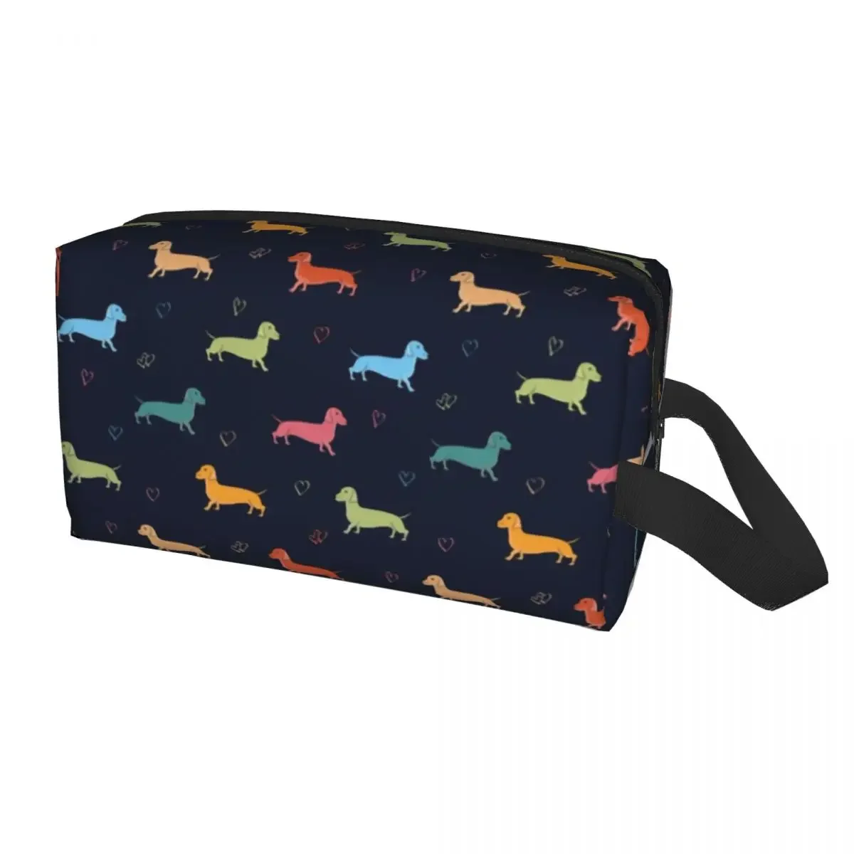 Dachshund Cosmetic Bag Women Cute Large Capacity Badger Sausage the Wiener Dog Makeup Case Beauty Storage Toiletry Bags