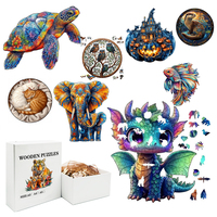 Elephant Shape Jigsaws Animal Wooden Puzzle for Adult Kids Top Quality Gifts Family Puzzle Game Home Decoration