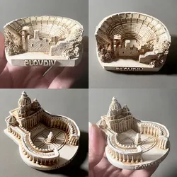Bulgaria Plovdiv Italy Piazza San Pietro Figurines Building Miniatures Desk Ornaments Birthday Gifts Building Models