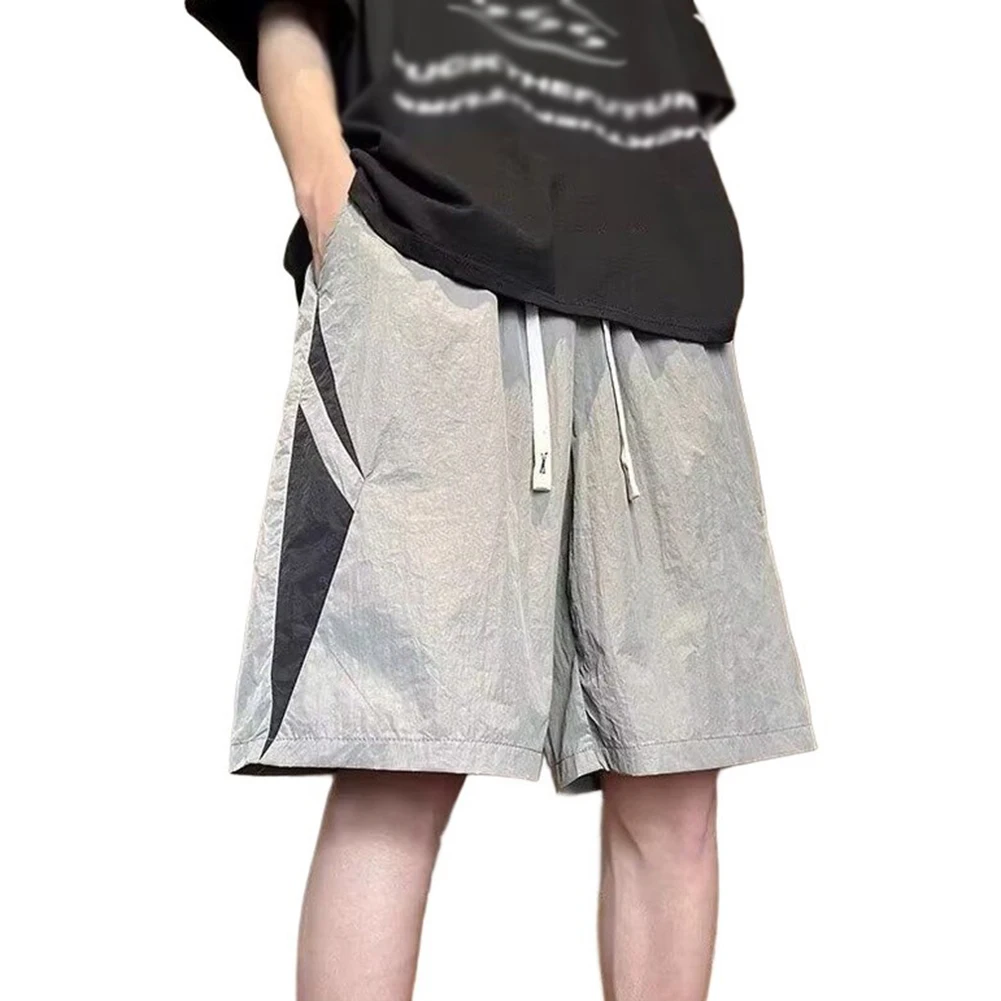 

Quick Dry Men's Basketball Shorts Lightweight Five-Quarter Length Casual Sport Pants Solid Color Black Gray L-4XL