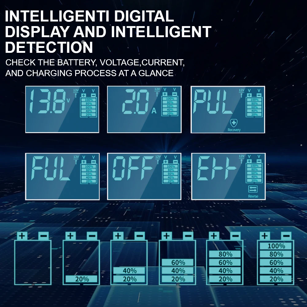 شاحن بطارية ذكي لجزازة العشب للدراجات النارية ، حماية متعددة ، شاحن تعويم تلقائي للسيارة ، كابل محول حافظة ، مفتاح 6 فولت ، 12 فولت #4