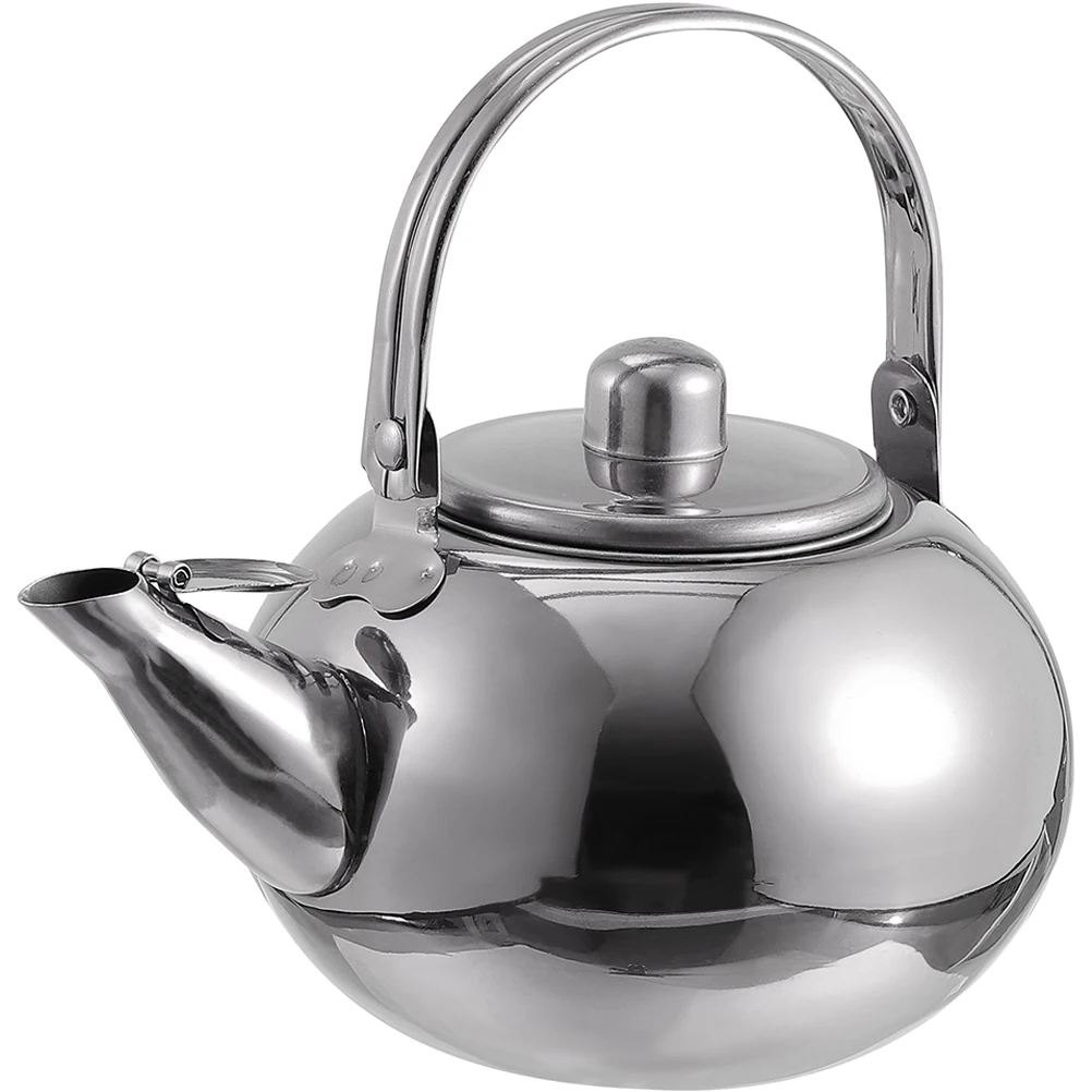 

Stainless Steel Tea Kettle Silver Gooseneck Filter Coffee Travel Wear Resistant Stovetop Kitchen Water Pot Daily Use Handle