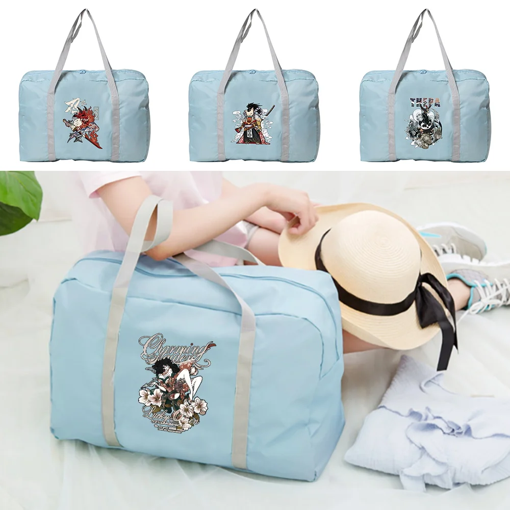 

Handheld Travel Bag Spacious Durable Lightweight Large Capacity Business Travel Accessories Samurai Pattern Printing Series