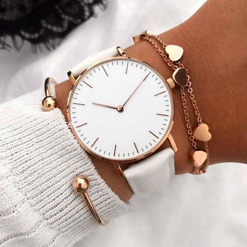 Luxury Fashion Watch Women Leather Watch Ladies Simple Quartz Bracelet Wrist Watch Women's Clock Zegarek Damski Reloj