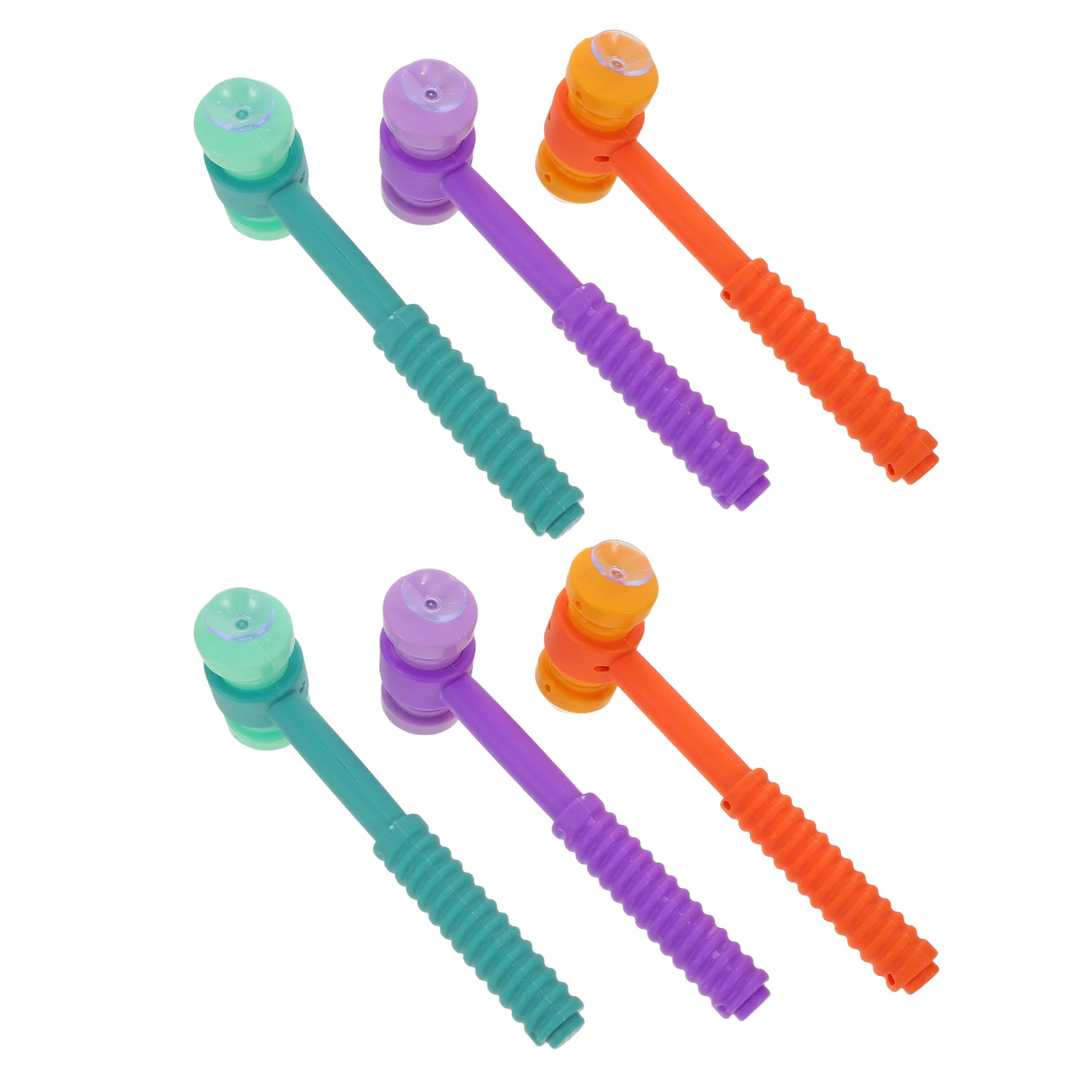 

6pcs Kids Hammer Early Learning Reaction Training Plaything Suction Cup Base Pounding Game For Toddlers - Multifunction Mallet