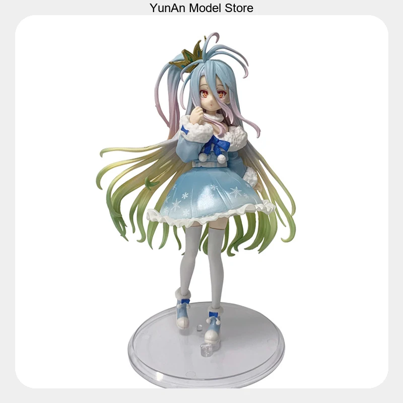 

21cm No Game No Life Shiro Winter Clothes Standing Pose Anime Figure Model Statue Collection Desktop Decoration Ornament Toys