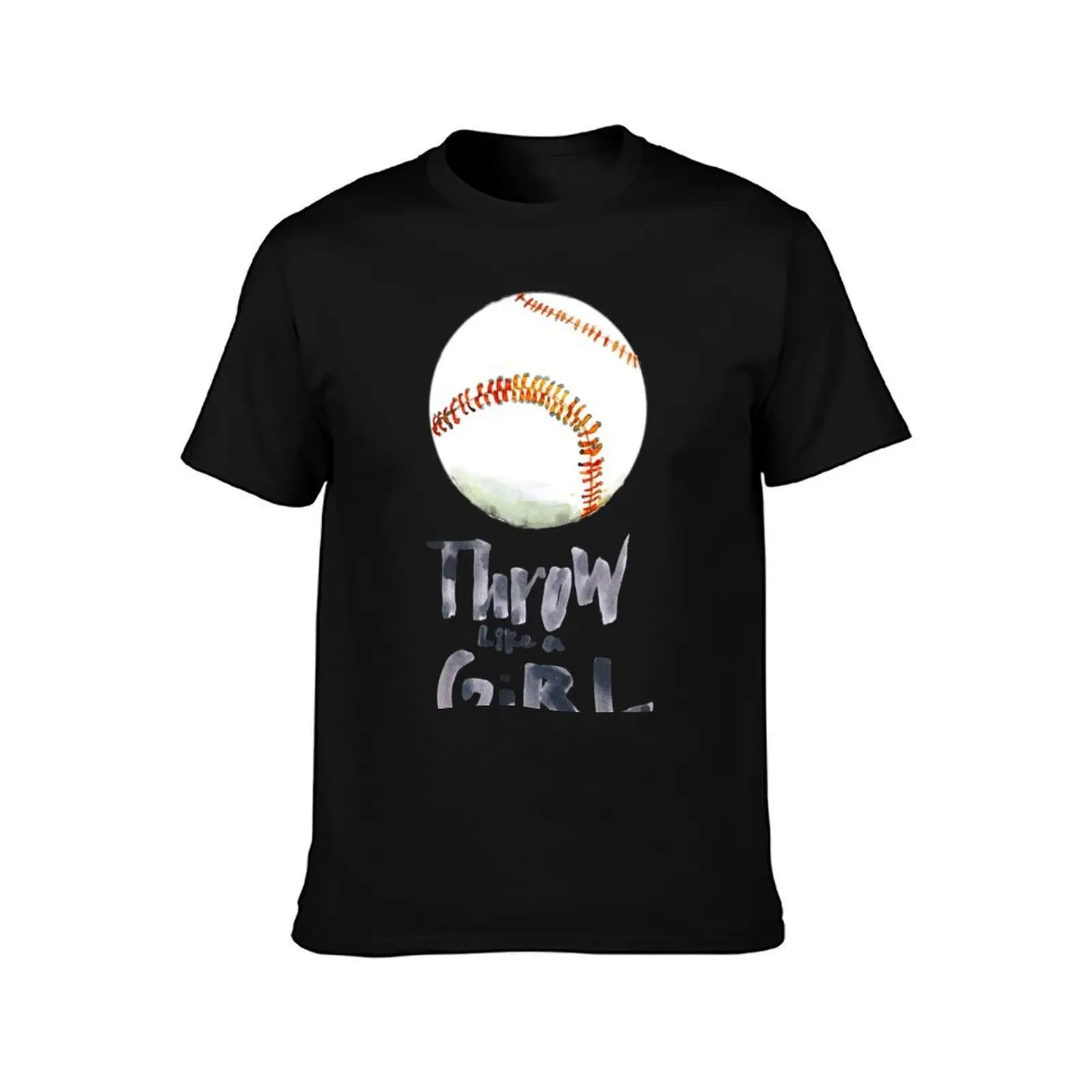 Throw Like a Girl T-Shirt, Summer Casual Cotton Tee, Oversized Streetwear Tops, Vintage Graphic Print, Loose Fit Short Sleeve