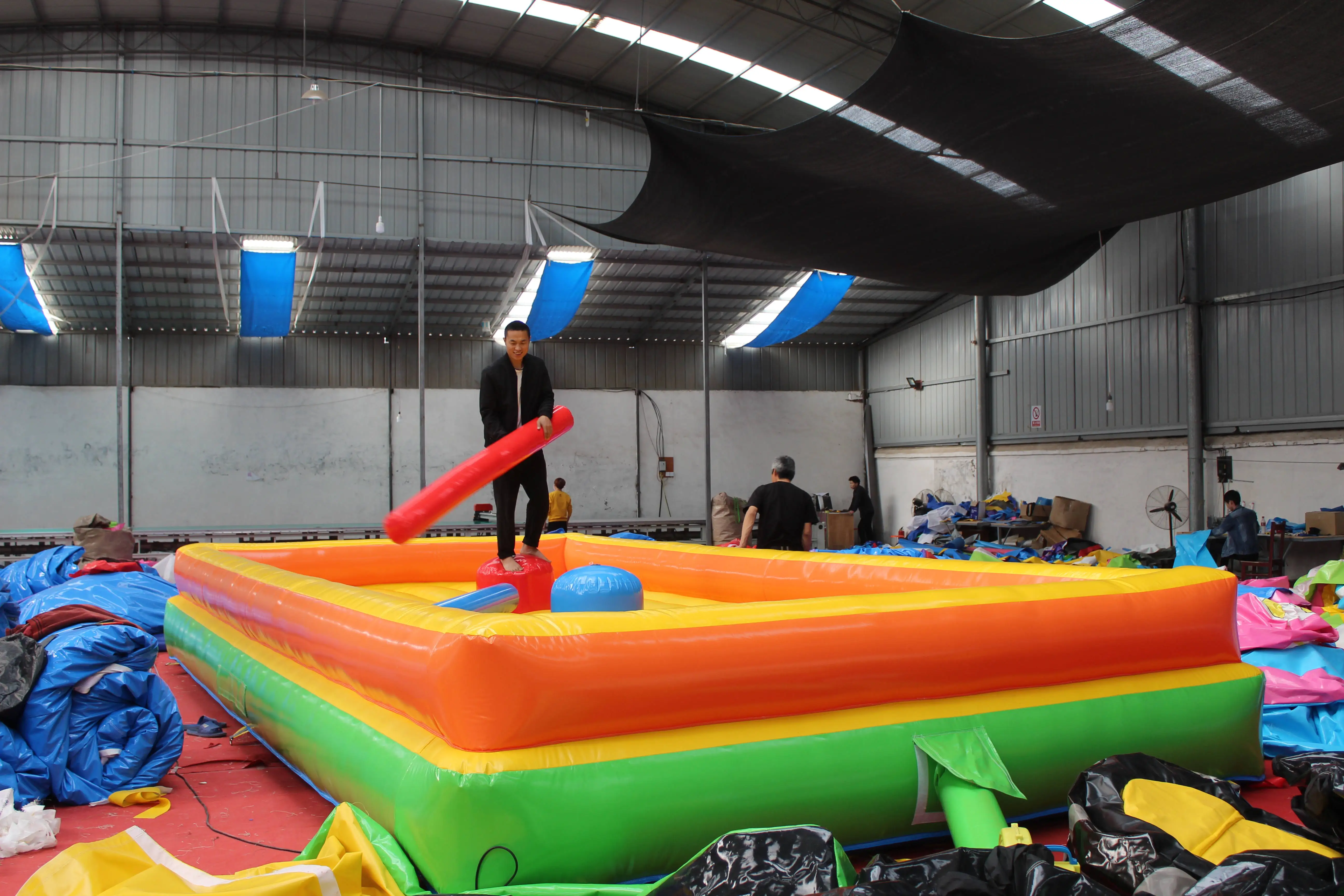Palos de lucha inflables para interiores para adultos y niños, juegos deportivos interactivos, parque infantil de gladiador inflable de Arena