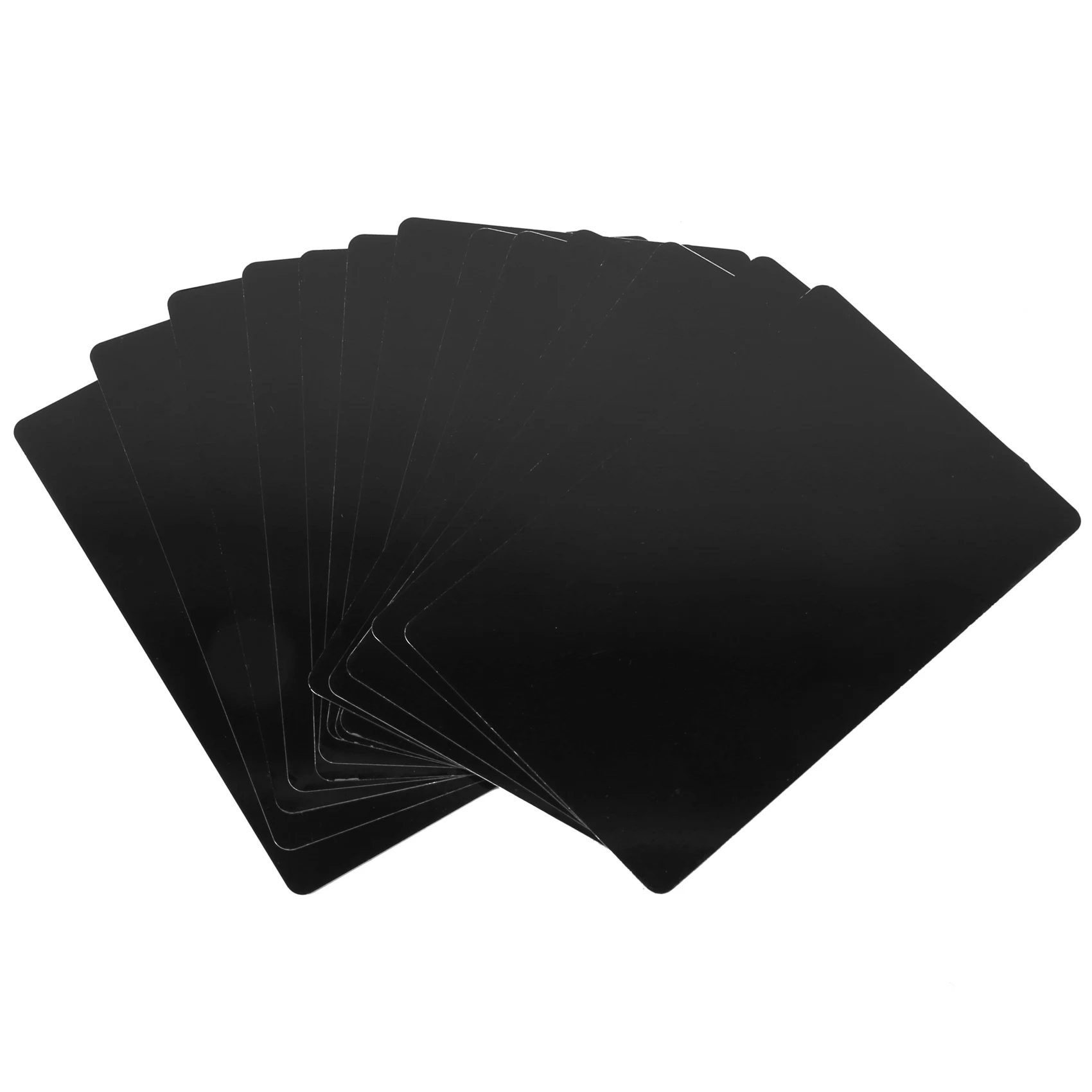 100Pcs Black Aluminum Alloy Card Engraving Metal Business Access Business Card Blank 0.22Mm Thickness