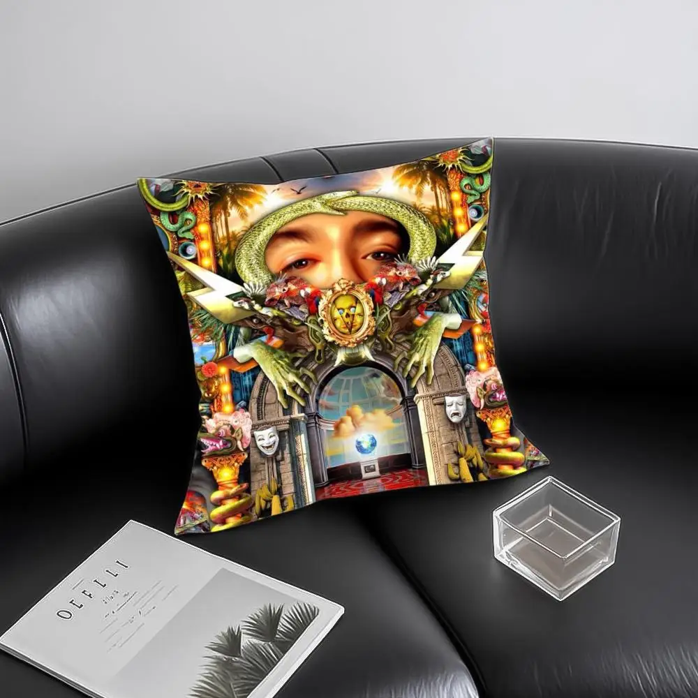Singer 2-2slimey Music Album Cushion Cover Soft Plush Pillowcase Double Sided Cushion Cover for Sofa Bedroom Home Decor Gift