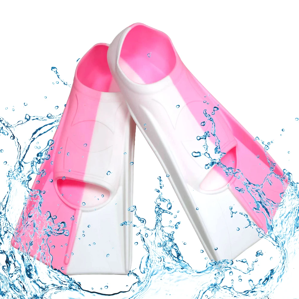 Premium Silicone Swimming Fins - Enhanced Propulsion for Freestyle & Breaststroke Durable Short Fin Design with Colorful Options