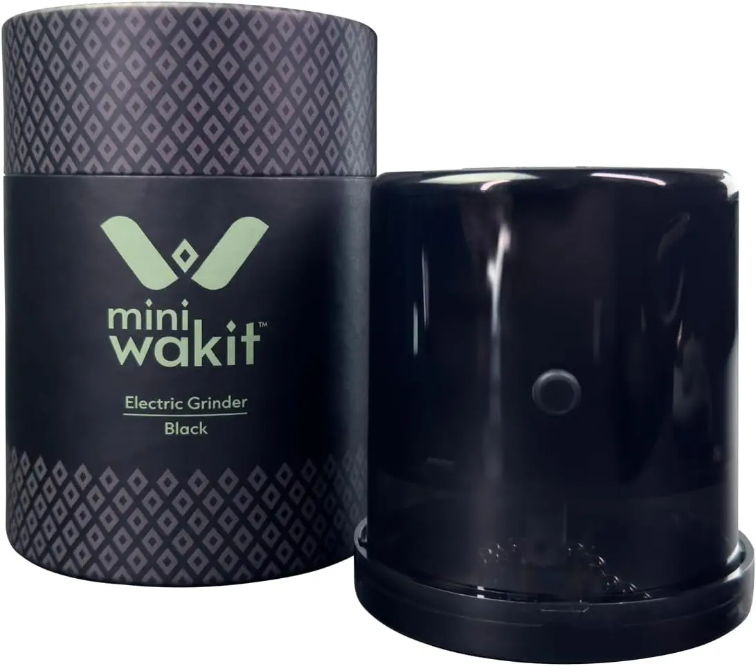 Mini Wakit Grinder (Black) – Rechargeable Electric Herb Grinder with Patented Ball & Chain Technology for Effortless