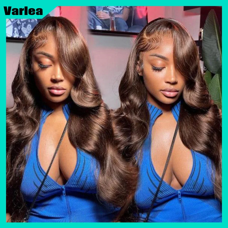 Varlea 200% Density Chocolate Brown 13x6 Human Hair Wig Hd Lace Body Wave Human Hair 13x4 Lace Frontal Loose Body Wave Brazilian