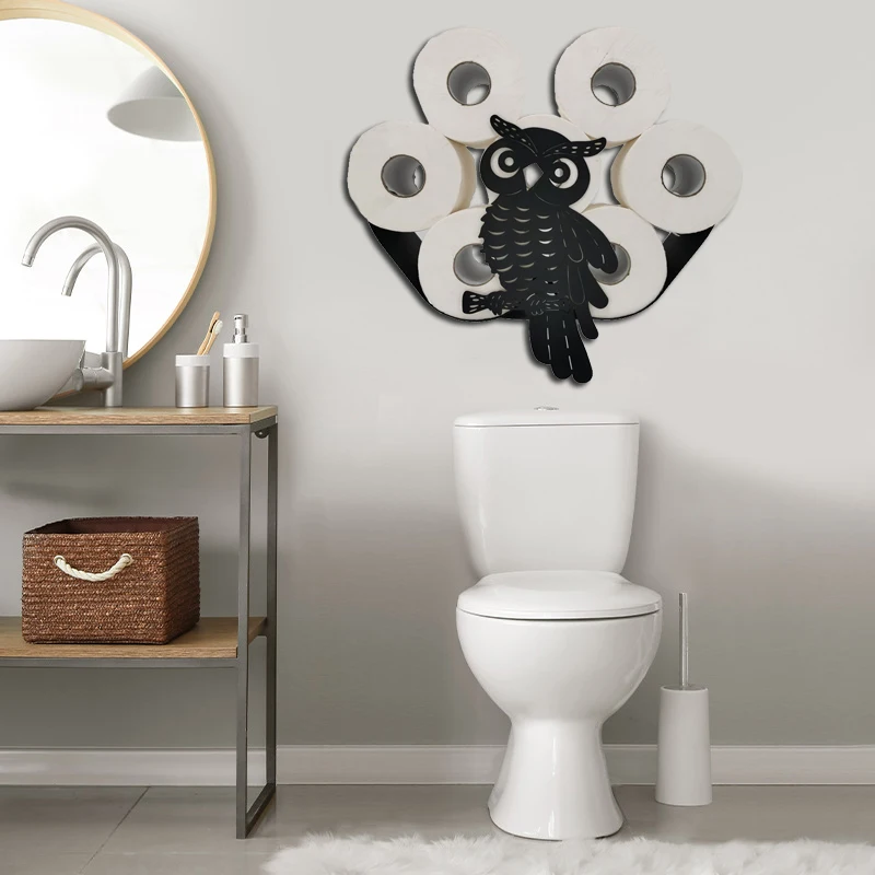 Metal Animals Rack Toilet Paper Holders Wall Mount Bracket Paper Roll Accessories Kitchen Bathroom Storage Racks Shelf Organizer