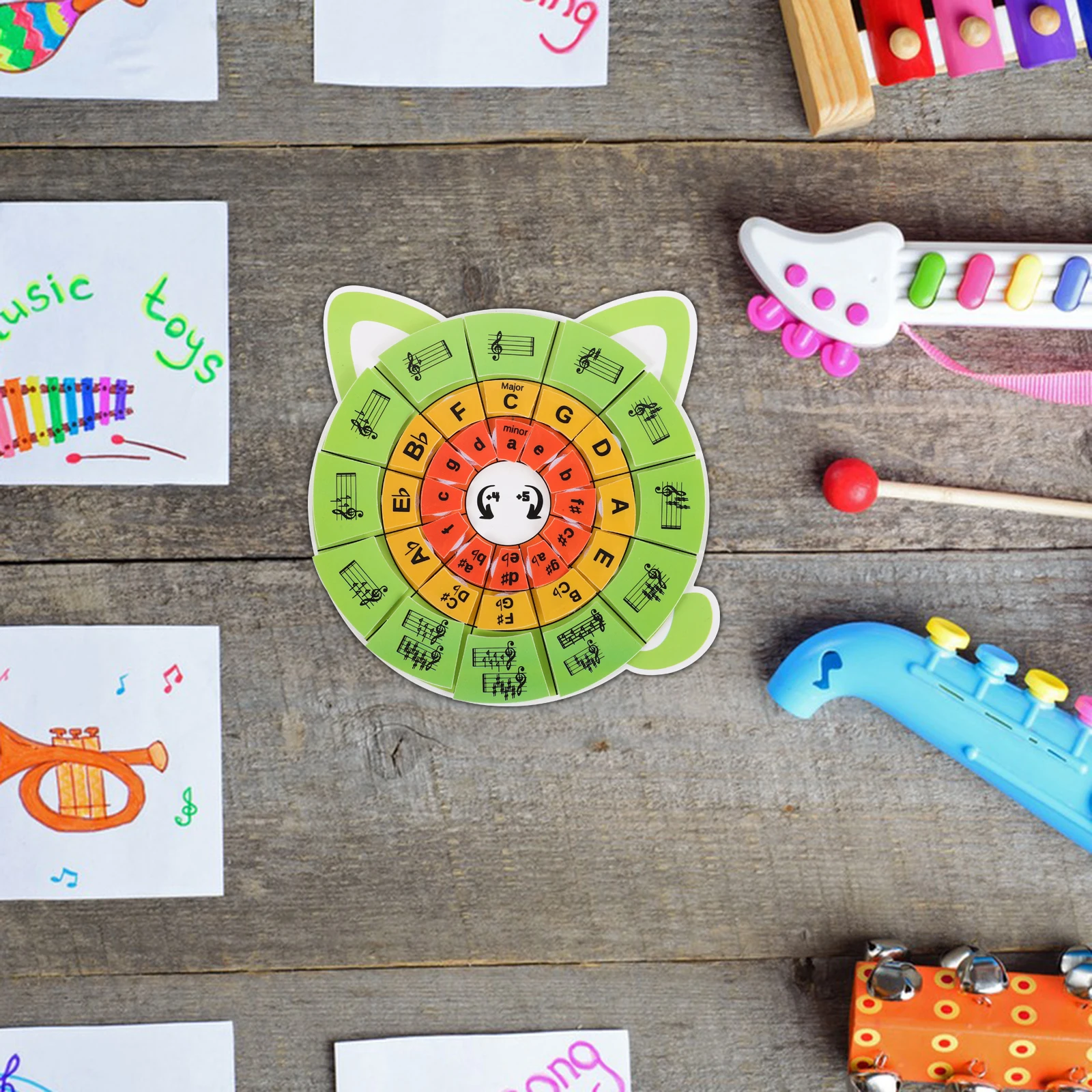 

Music Education Tools Notation Flashcards Piano Note Learning Green Rhythm Pocket Child