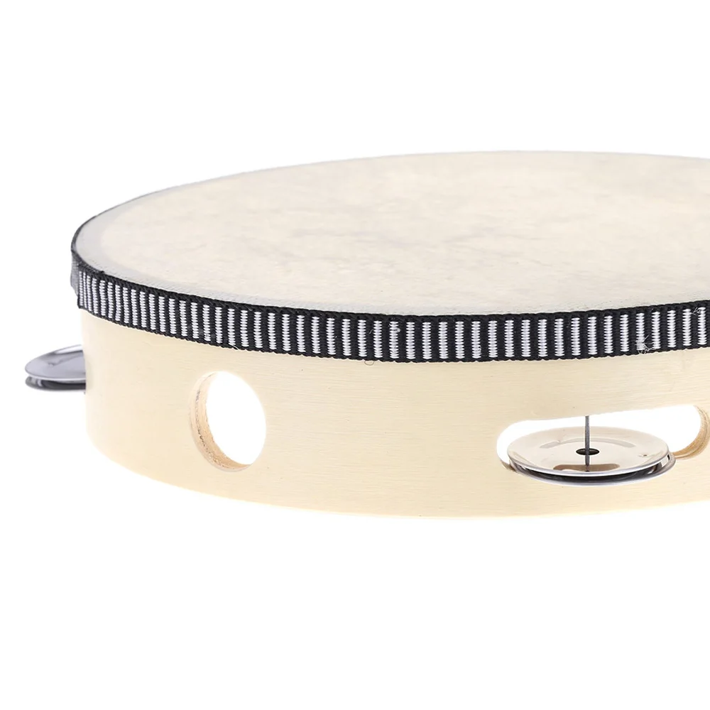 Tambourin portatif de 8 pouces avec Jingles en métal, tambour à Percussion, Instrument d'éducation précoce, jouet Musical, cadeau pour enfants étudiants