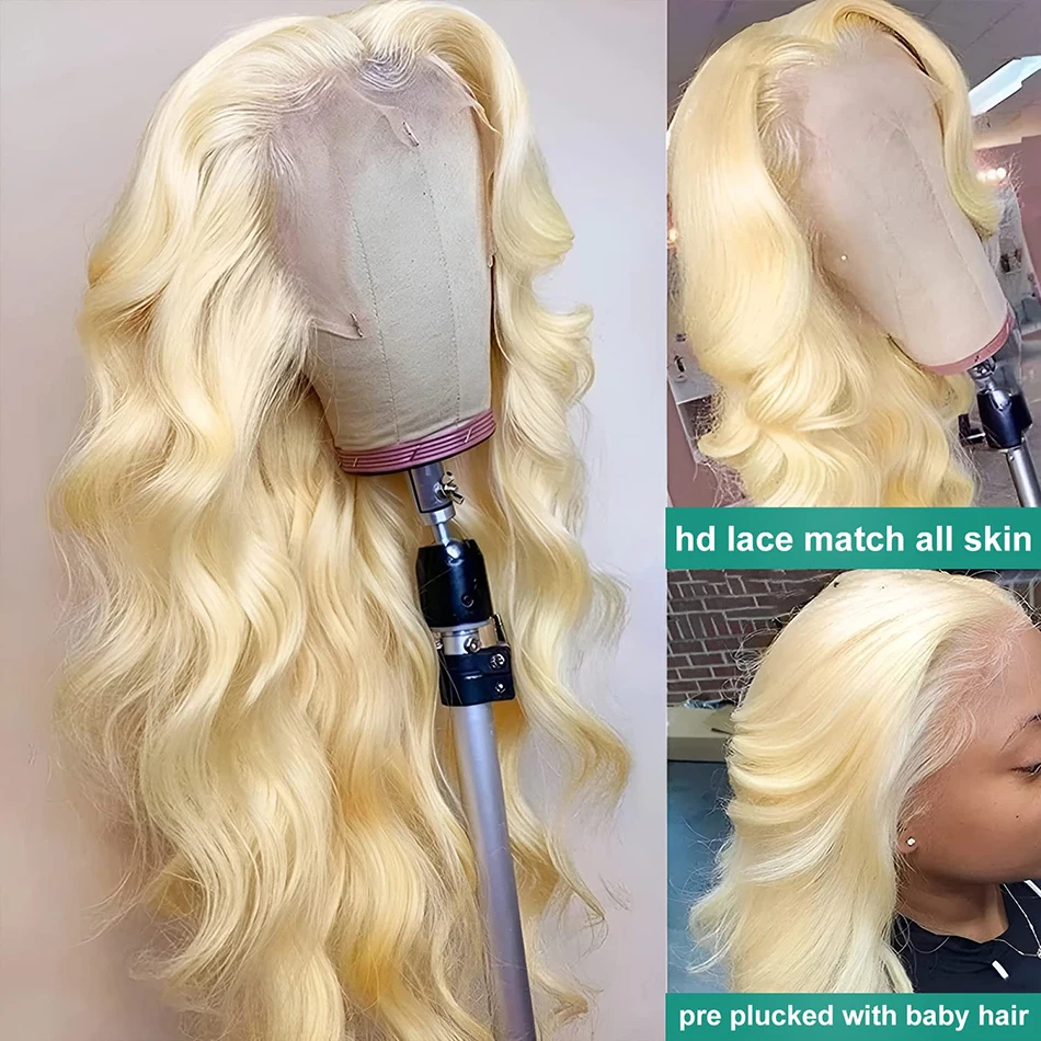 613 Blonde Lace Front Pruik Menselijk Haar Body Wave 13X6 Hd Lace Frontale Pruik 13X4 Lace Front Human Hair Pruik Hd Lace Pruik Voor Vrouwen