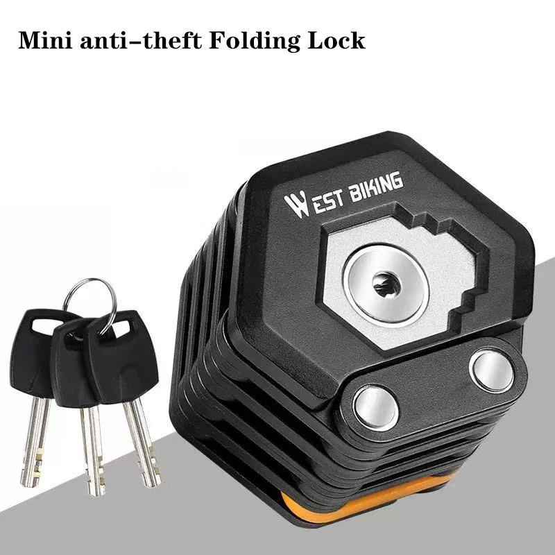 

BIKING Bicycle Folding Lock Portable Alloy Steel Anti-theft Safety Lock Motorcycle E-bike Lock MTB Road Bike Accessories