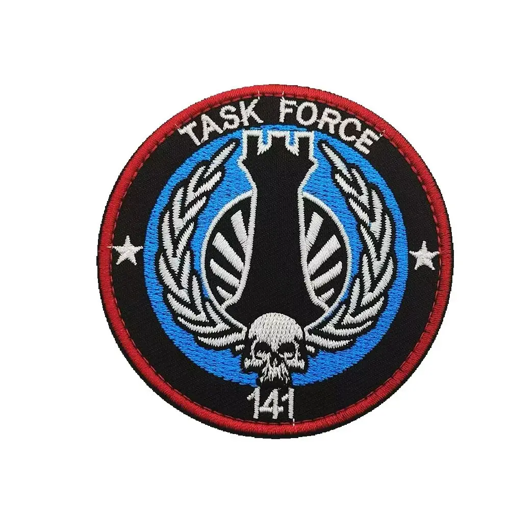 Task Force 141 Skull Castle Tactical Game lover Embroidered Patch Hook and Loop Morale badge for jacket backpack