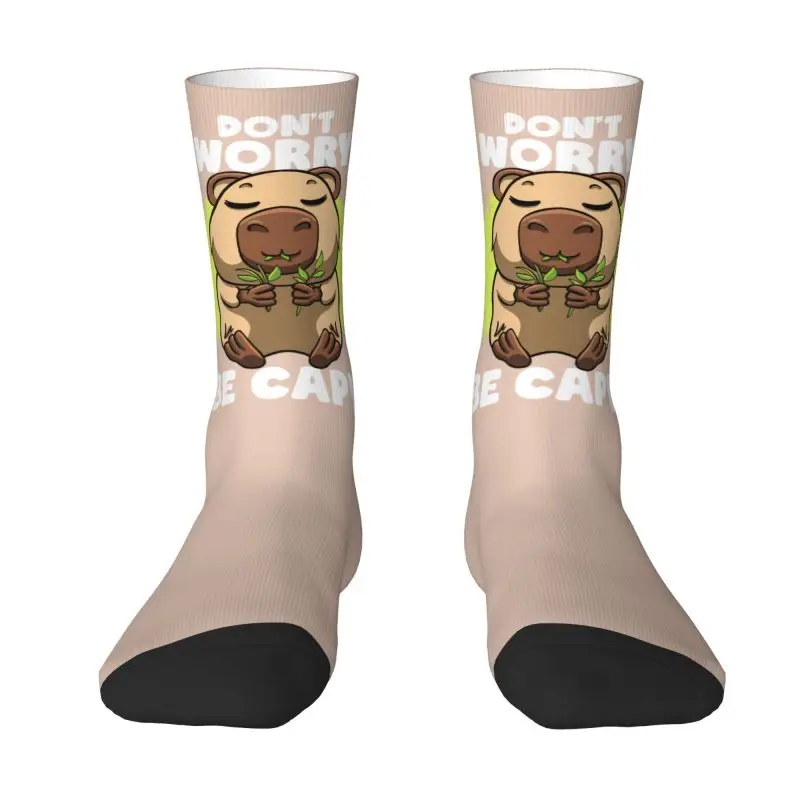 

Funny Capybara Face Men Women Crew Socks Unisex Kawaii Don't Worry Be Capy Spring Summer Autumn Winter Dress Socks