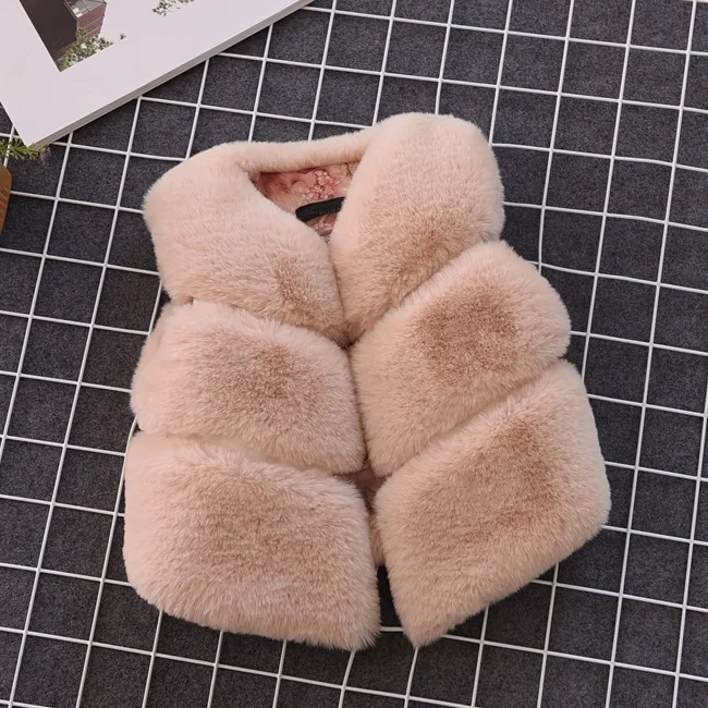 Vests Boys Girls Furs Cotton Warm Camisole Coat Childrens Clothing Soild Round Collar Open Stitch Fashion Europe America