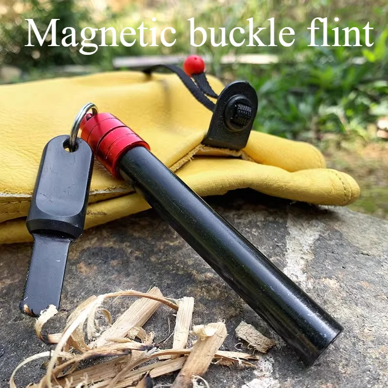 

Outdoor Magnetic Buckle Flint Wilderness Survival Fire Stick Windproof and Waterproof Fire Stick Camping Equipment