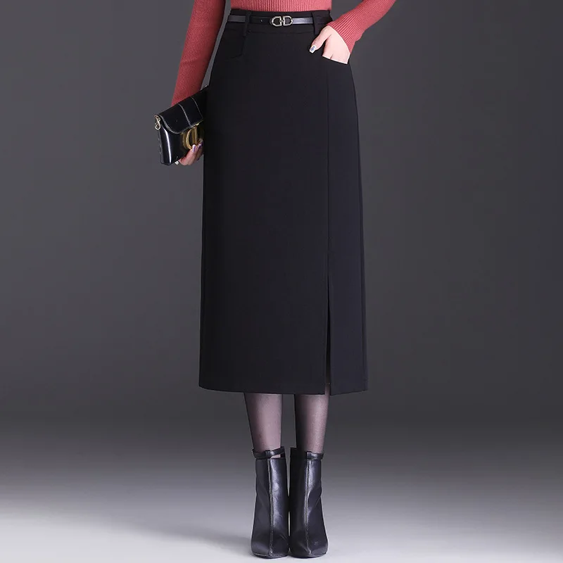 ZXRYXGS Elegant and Trendy Solid Color Skirt 2025 New Spring High Waist Slim Women Skirt