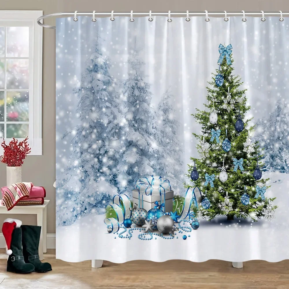 

GAECrististmas подарок тема занавески для душа Снеговик Рождественская елка мяч-талисман с Новым годом моющаяся домашняя занавеска для ванной комнаты