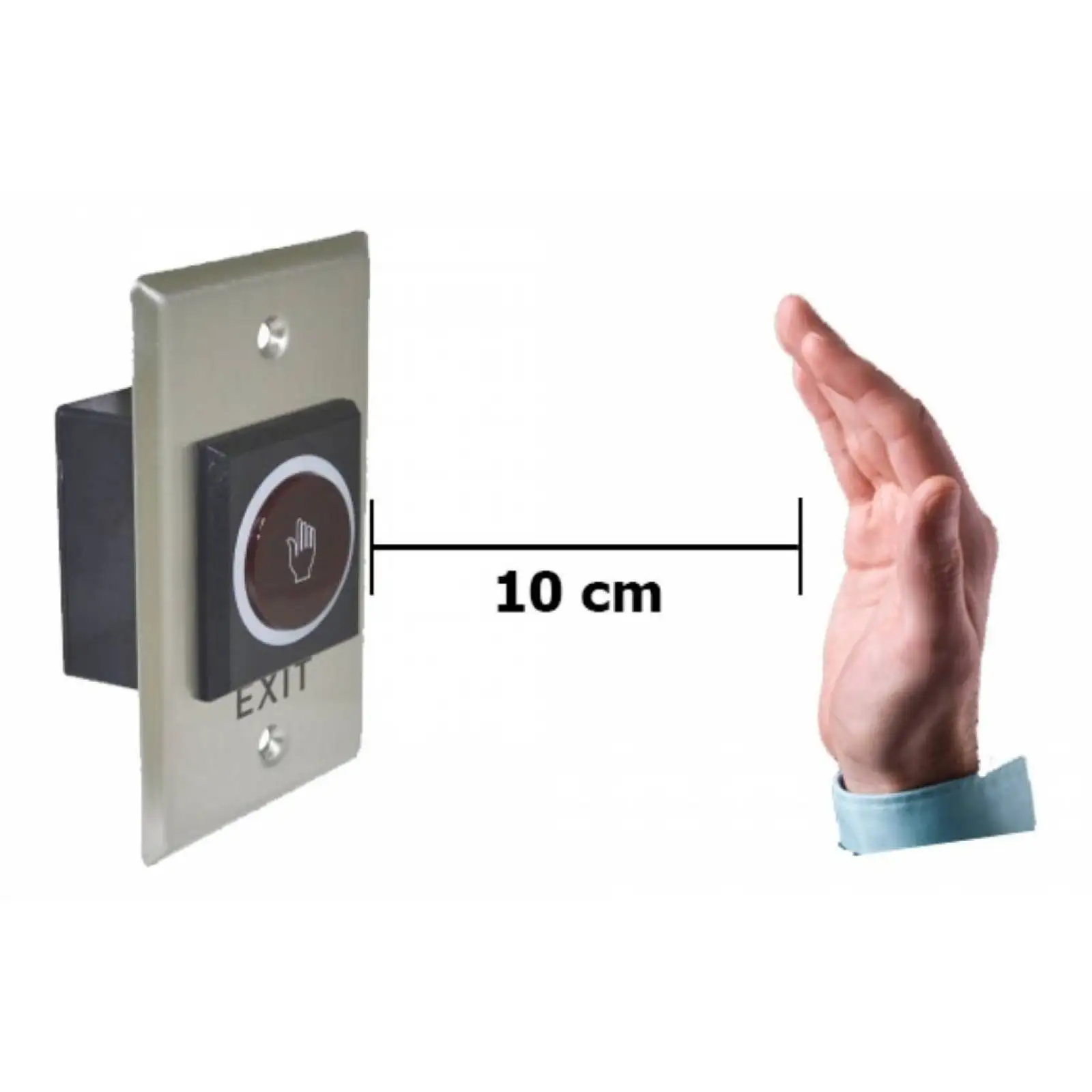 Touchless Exit Button No Touch Infrared Sensor SUS304 Stainless Steel Wave to Open Switch IP55 for Door Access Control System