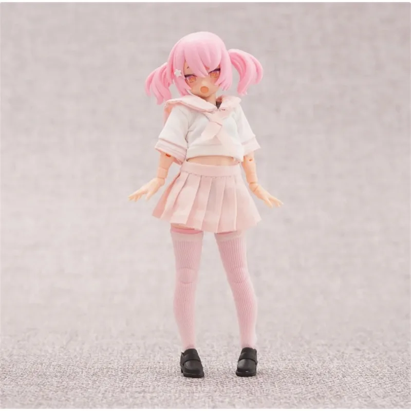 Auf Lager: 1/12 Maßstab Weibliche Süße Schülerin-Uniform mit Matrosenkragen-Oberteil und Plisseerock JK-Set für 6-Zoll Azone Actionfiguren-Körper – Detail 3