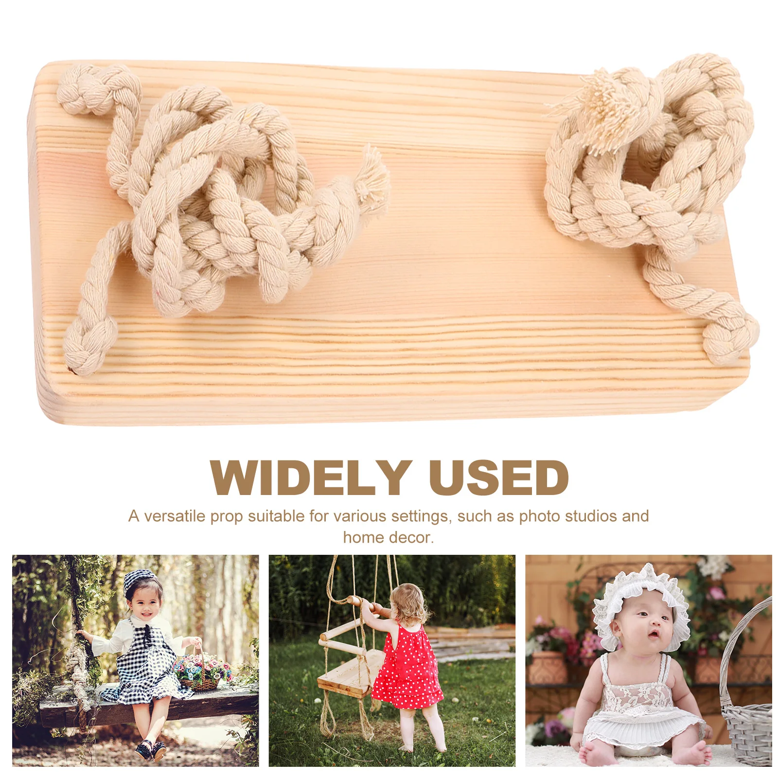 

Wooden Swing Props Photo Swing Chair for Photography Newborn Boy Girl Portable Handmade Sturdy Safe