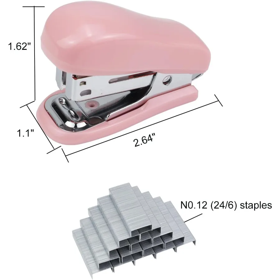 Mini Desktop Stapler Set20 Sheet Capacity Iludes Builtin Staple Remover and 750PCS No.12 Staples Small Cute Stapler for Office