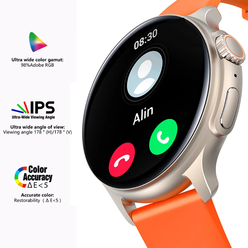 2024 New Men Smart Watch AMOLED 1.43 "HD Bluetooth Call Heart Rate Blood Pressure Sleep Monitoring Sports Smart Watch for Women