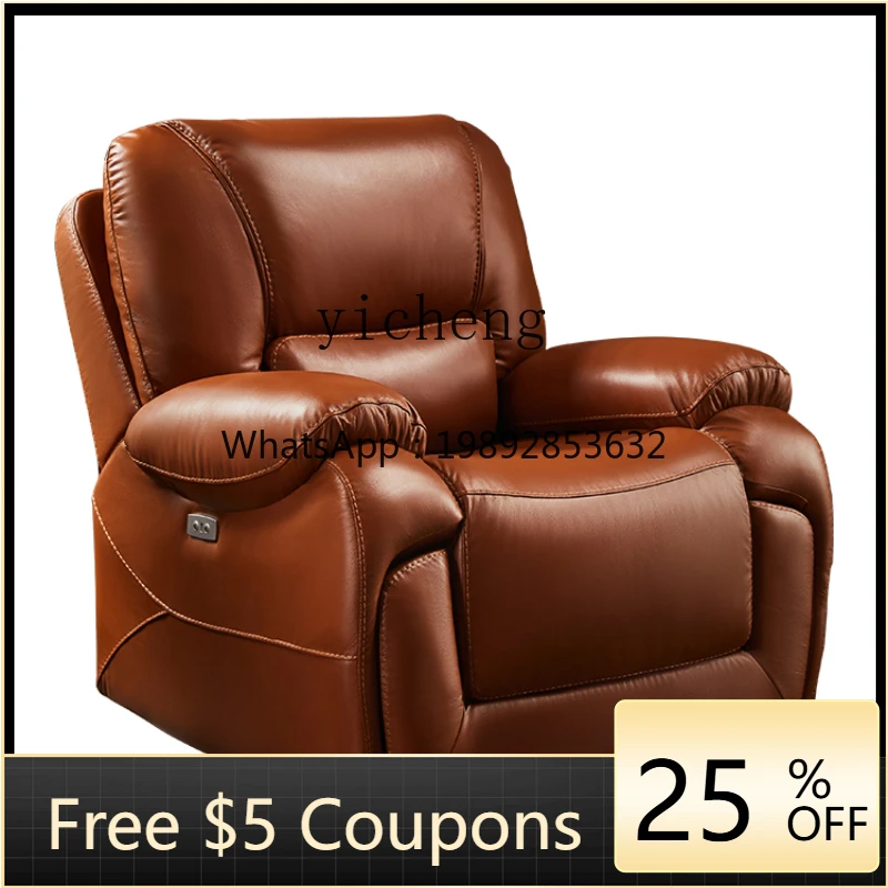 AB  Massage Armchair Electric Living Room First Layer Full Cowhide Single Leather Couch