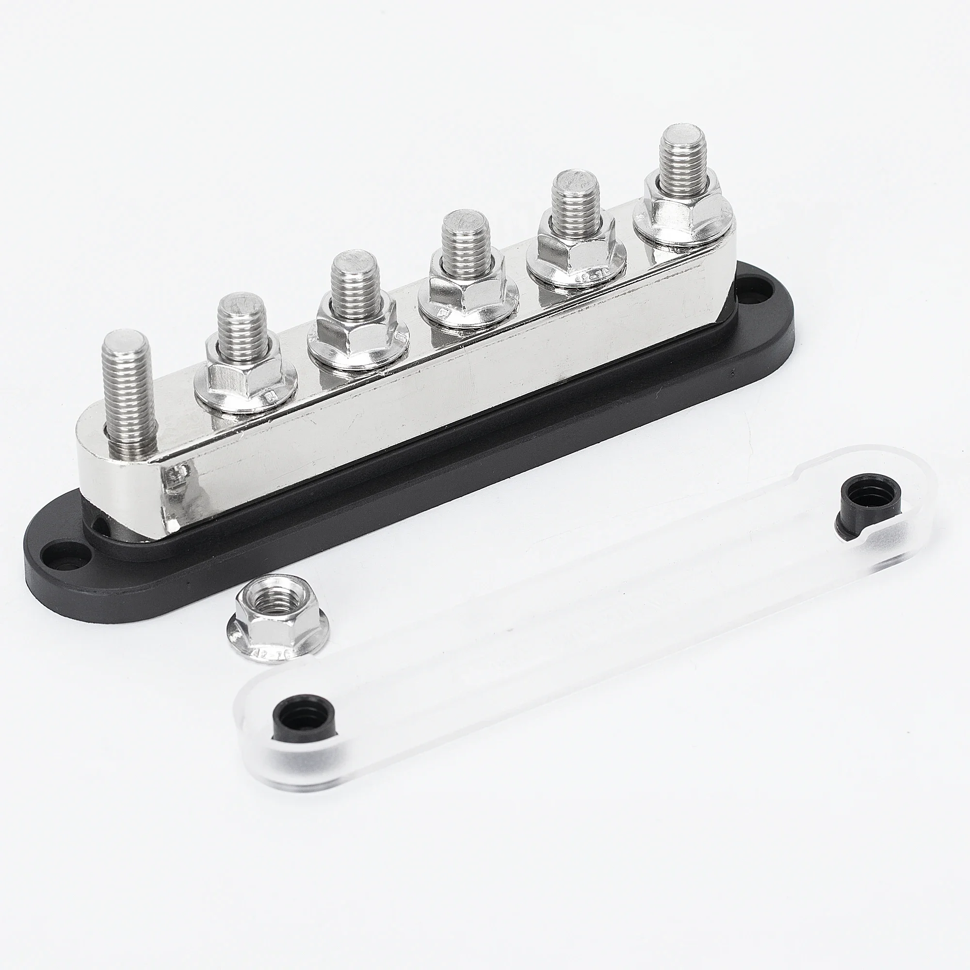 متوفر جديد وصول 600A حافلة بار 6X3/8 "(M10) مسمار محطة كتلة موصل أسود/أحمر اللون حافلة بار محطة كتلة مع غطاء