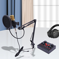 BM-800 Condenser Microphone with V8s Sound Card Bundle | Black, Live Streaming/Gaming V8s Live Sound Card + BM-800 Microphone