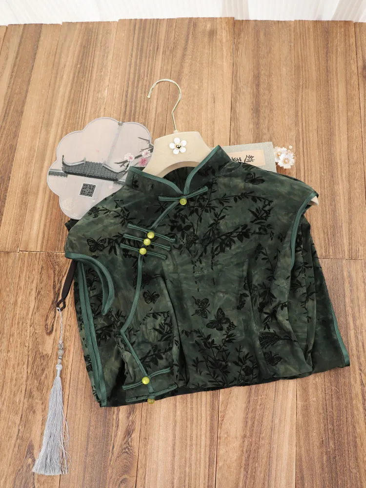 

Новое женское длинное платье больших размеров в ретро-китайском стиле с цветочным узором, дышащее, из смесового полиэстера, для повседневной носки