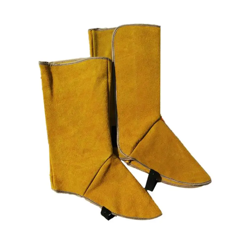 Bottes de chaussures longues en cuir, chaussures de feu de chauves-souris de soudage, leggings de pied, couvre-pieds, isolation d'usure, nouveau