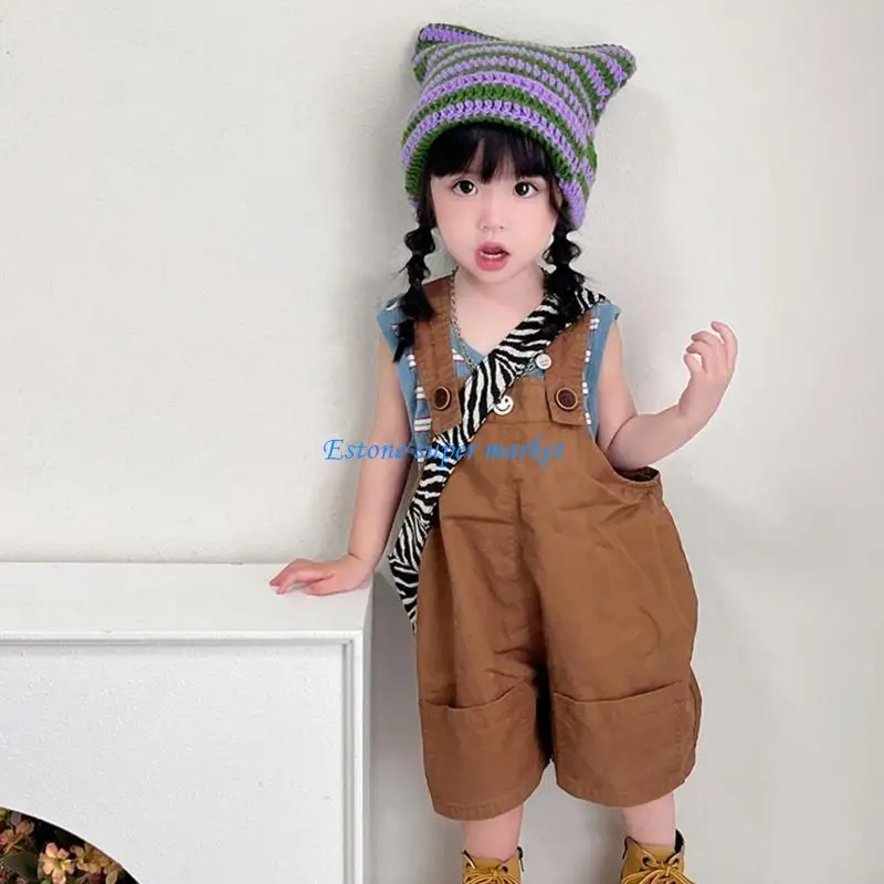 

090B Удобная хлопковая детская шапка с кошачьими ушками, теплые зимние шапочки для детей