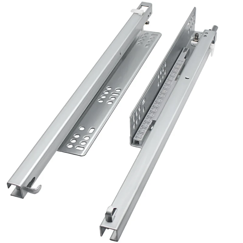 All American push open hidden telescopic guide rail soft close bottom installation drawer slide rail