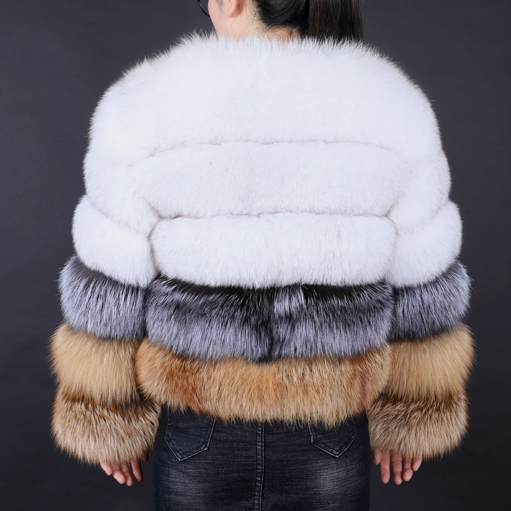 MaoMaoKong2020 new fashion short natural raccoon fur winter coat ladies coat streetwear thick warmth Korean loose